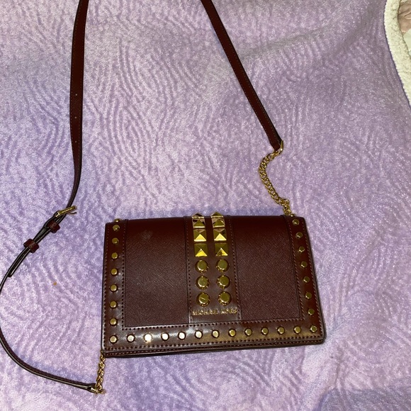Michael Kors Maroon and Gold Crossbody - Picture 2 of 9